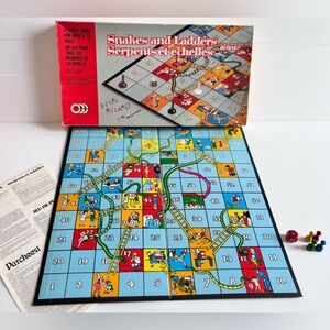 Snakes and Ladders Serpents et Échelles Board Game Vintage